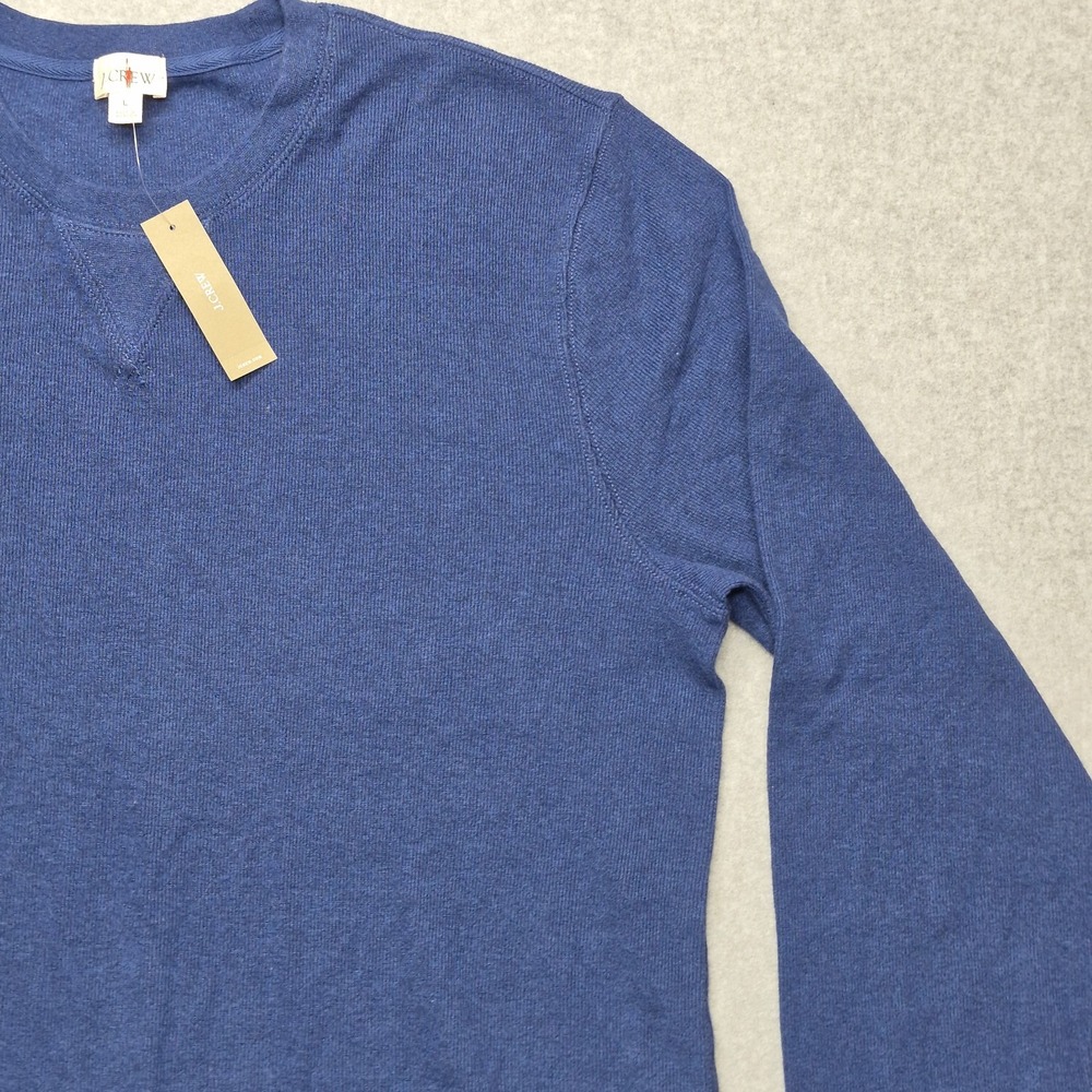 J.Crew Oarsman Sweater Mens Large Blue 100% Cotton Textured Long Sleeve Pullover - Picture 12 of 16